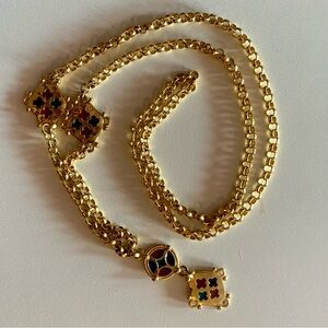 C. Stein vintage necklace 80s Byzantine gold enamel